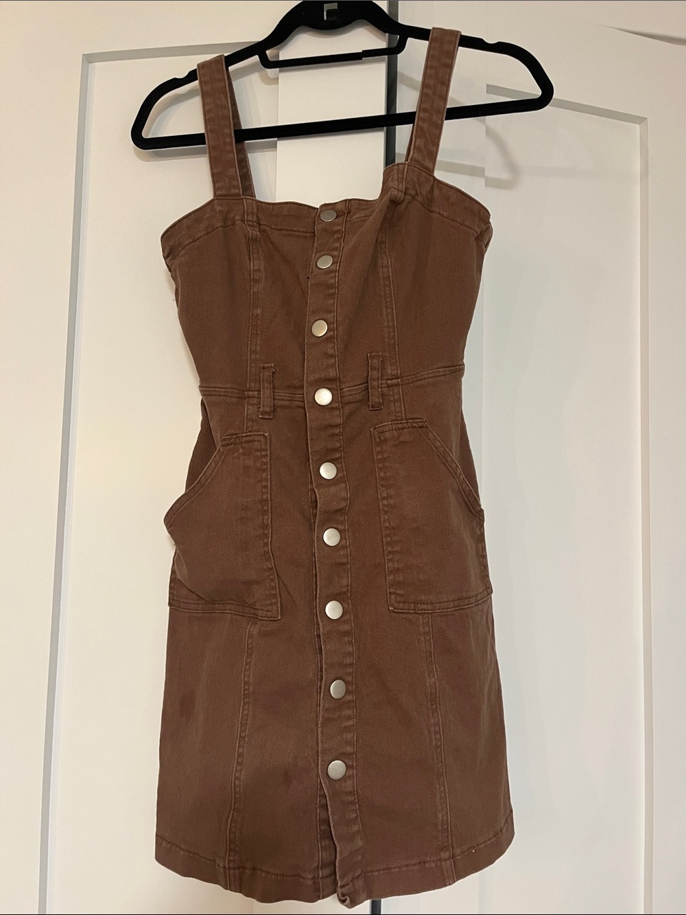 Allegra K Brown Button-Front Mini Dress